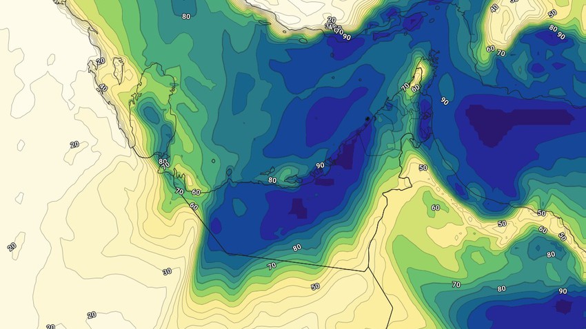 الإمارات - المركز الوطني للأرصاد | طقس حار نهاراً ورطب ليلاً مع فرص لتشكل الضباب  