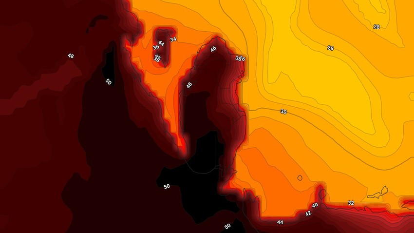قطر | اشتداد الكتلة الهوائية شديدة الحرارة الأيام القادمة ودرجات الحرارة تلامس ال50 مئوية في المناطق الداخلية 