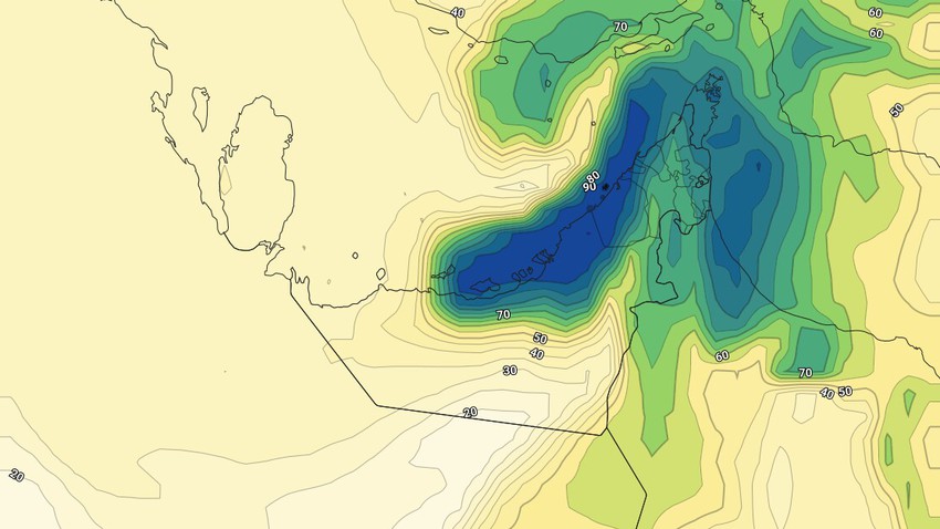 Emirates - The National Center | Chance of rain in some areas with wind activity in the coming days