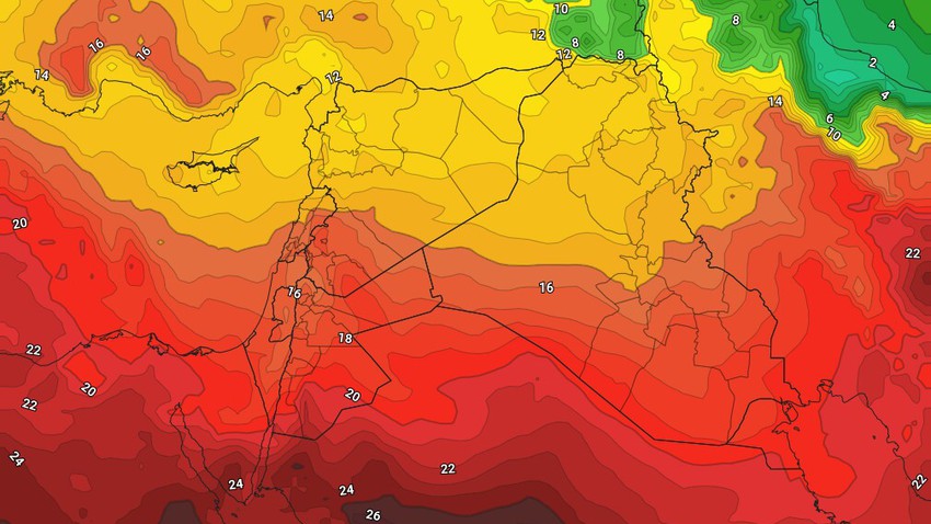 الأردن - نهاية الأسبوع | ارتفاع إضافي على درجات الحرارة مع إنتشار السُحب على ارتفاعات مُتوسطة وعالية   