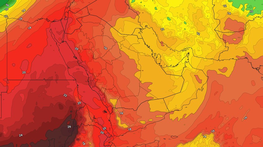 الخليج العربي | تقلبات حرارية مع هبوب رياح نشطة مُثيرة للأتربة وامطار متوقعة على هذه المناطق 
