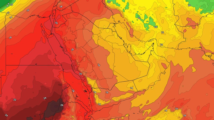 Yemen Weekly Bulletin | An air mass with lower temperatures than usual brings a drop in temperatures and an intensification of northeast winds