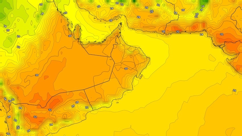 الدفء يشتد | درجات الحرارة تتجاوز ال30 درجة مئوية على مناطق واسعة من قطر والإمارات وعُمان إعتباراً من السبت