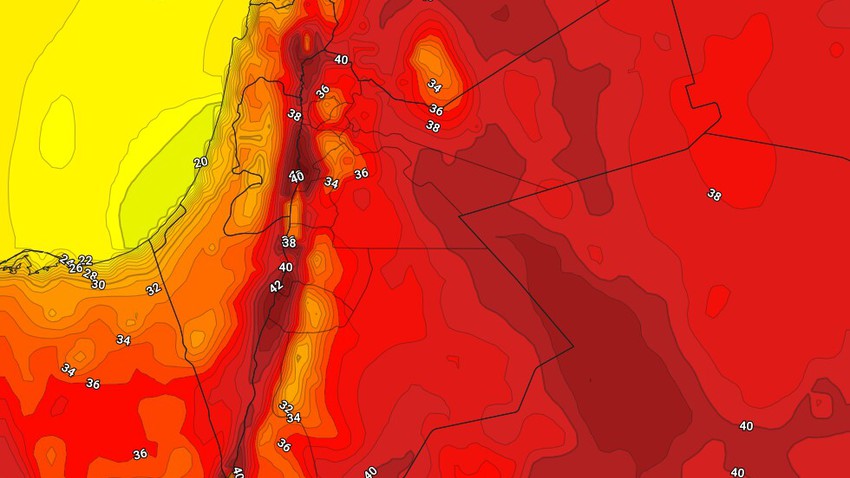 الأردن | طقس حار إلى شديد الحرارة الاثنين مع نشاط تدريجي للرياح الشمالية الغربية
