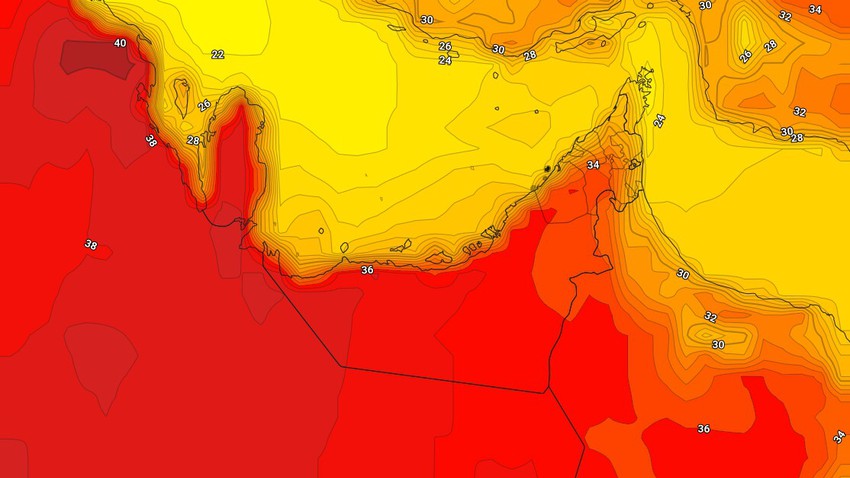 الإمارات - المركز الوطني | توقعات بطقس حار مع نهايات الأسبوع مع استمرار الأجواء المُغبرة  