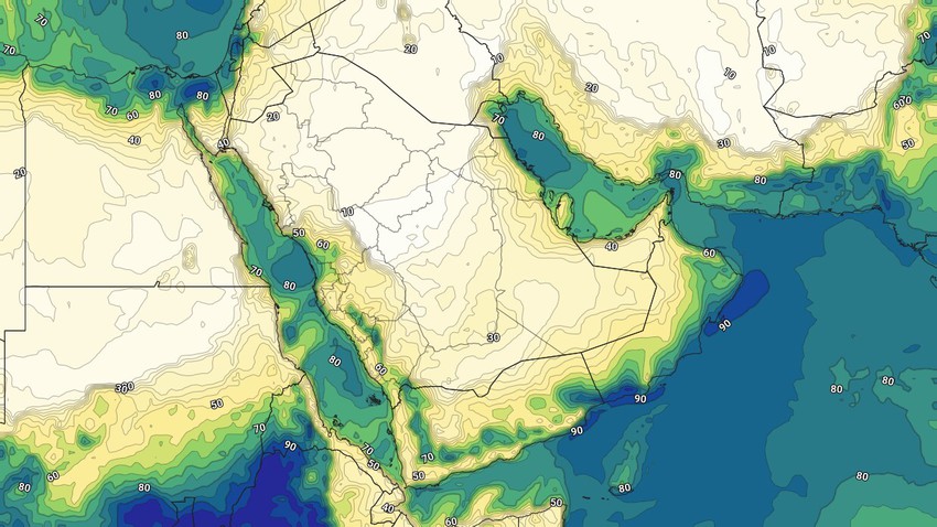 الكويت | زيادة نسب الرطوبة السطحية واجواء خانقة مُقبلة على الدولة الأيام القادمة 