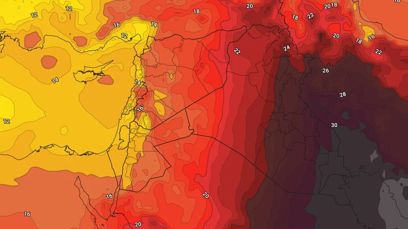 فرص للأمطار على سواحل بلاد الشام نهاية الأسبوع وتقلبات حرارية كبيرة هذا الأسبوع (التفاصيل) | عرب تايم فرص للأمطار على سواحل بلاد الشام نهاية الأسبوع وتقلبات حرارية كبيرة هذا الأسبوع (التفاصيل) | عرب تايم