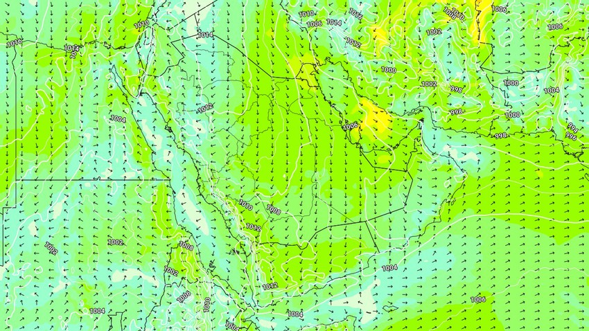 important | Strong winds over the Arabian Gulf and Al-Baarih are blowing over these countries at the end of the week