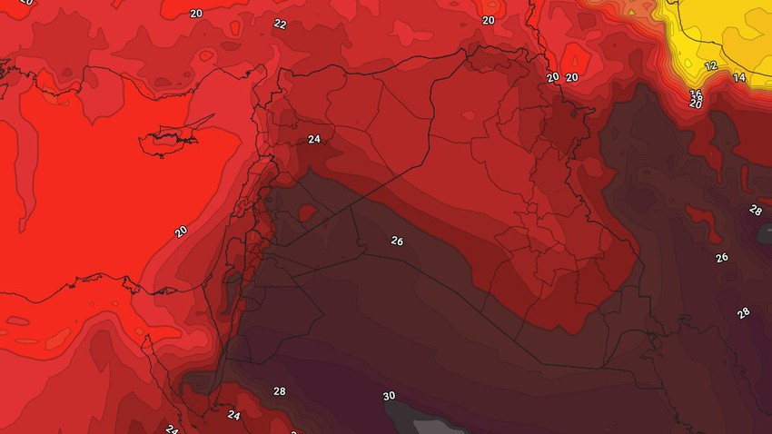Jordanie | Indications d&#39;une masse d&#39;air chaud en provenance de la péninsule arabique en seconde partie de semaine