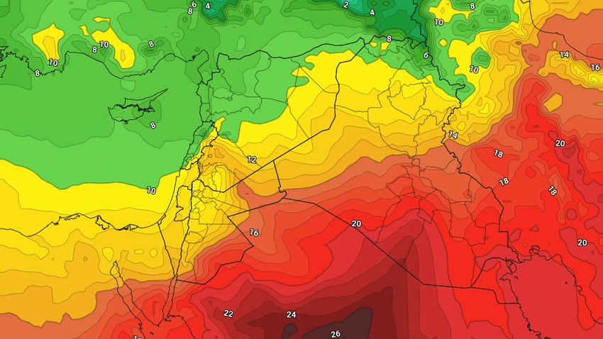 النشرة الأسبوعية للكويت | كتلة هوائية حارة نسبياً ودرجات حرارة ثلاثينية إعتباراً من نهاية الأسبوع