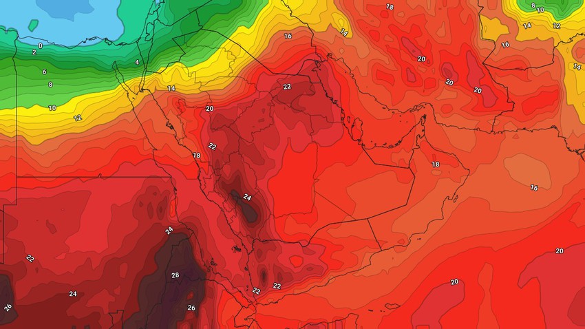 النشرة الأسبوعية للكويت | ارتفاع على درجات الحرارة إعتباراً من الاثنين ومؤشرات على كتلة هوائية ذات درجات حرارة ادفأ من المُعتاد