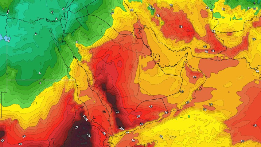 النشرة الأسبوعية للكويت | ارتفاع على درجات الحرارة مع هبوب رياح نشطة في بعض الفترات 