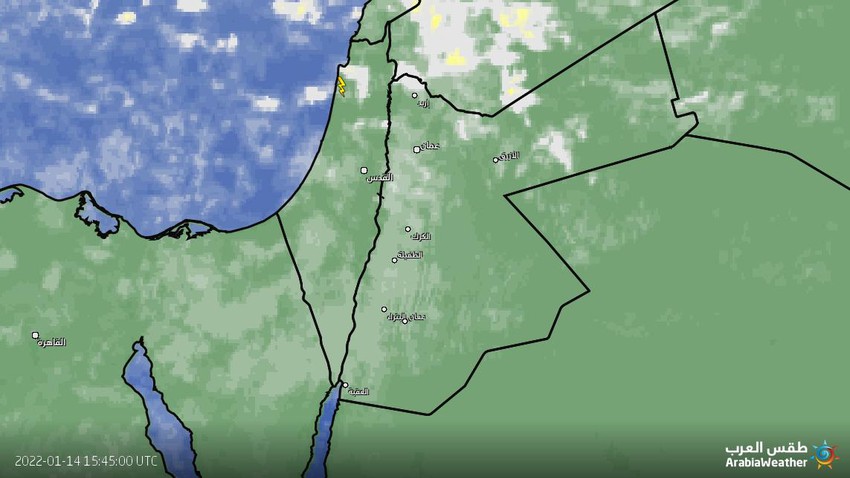 Jordan - Update at 6:20 pm | Rain clouds continue to arrive in parts of the north and center of the Kingdom