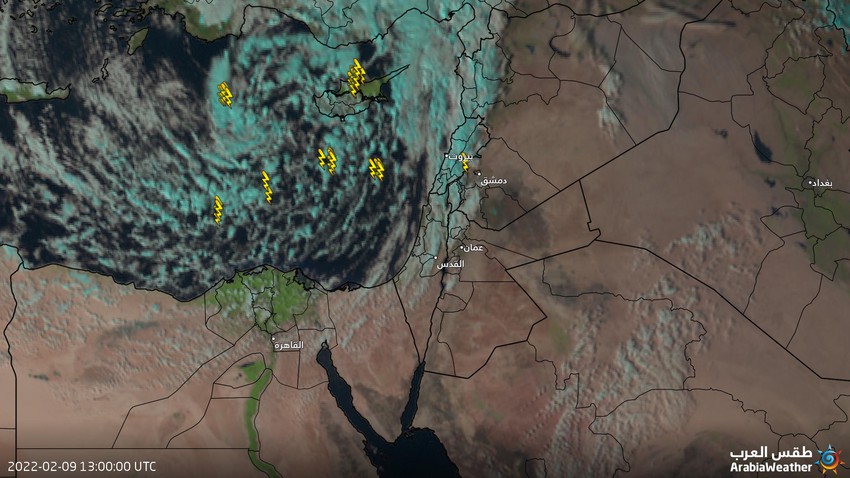 الأردن - تحديث الساعة 3:30 بعد العصر | زخات من الامطار شمال المملكة وامتداد الزخات للمناطق الوسطى الساعات القادمة