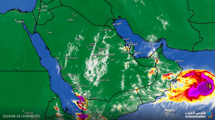 الأرصاد العمانية تصدر التقرير رقم 4 حول آخر تطورات الإعصار فايو بحر العرب  
