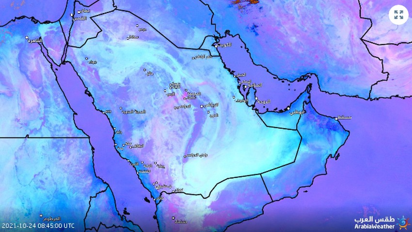 Update 12:30PM | Monitoring the formation of dust waves north of the Riyadh region and making their way to the east