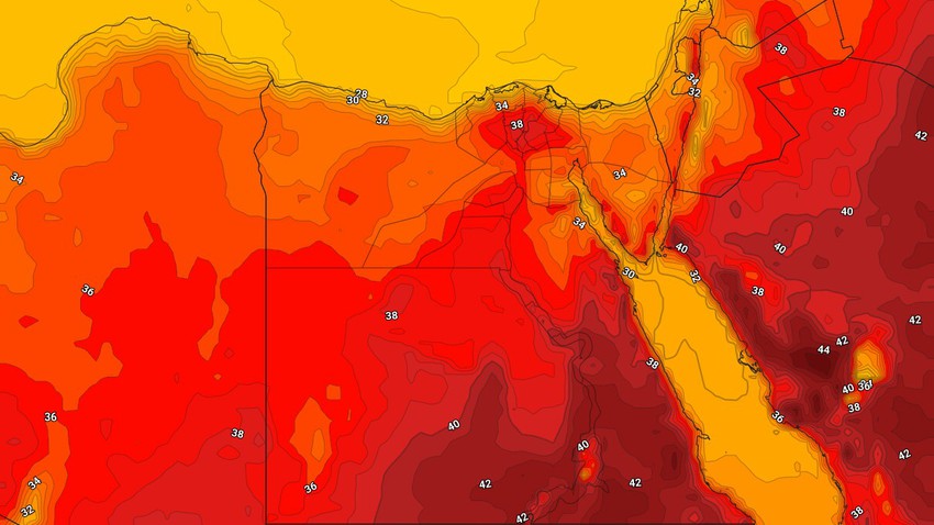 مصر : طقس صيفي إعتيادي ومُشمس في كافة الأنحاء خلال عُطلة نهاية الأسبوع