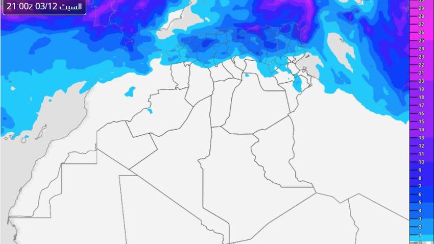 الجزائر و تونس : منخفض جوي جديد يؤثر على المنطقة يوم السبت 12-03-2022