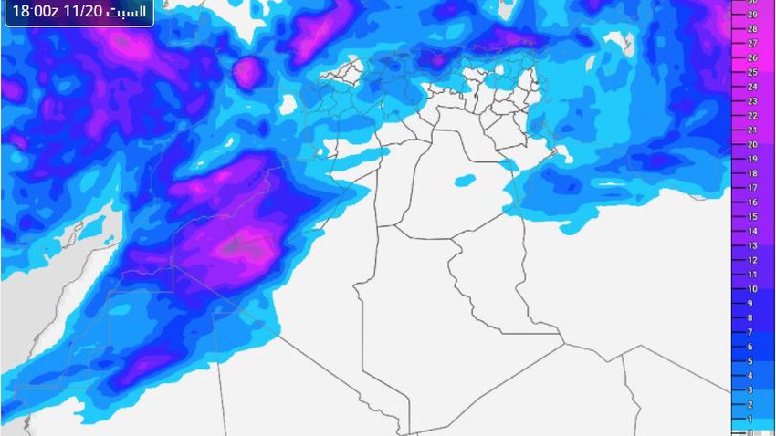 Algeria | Areas concerned with rain forecast for the weekend
