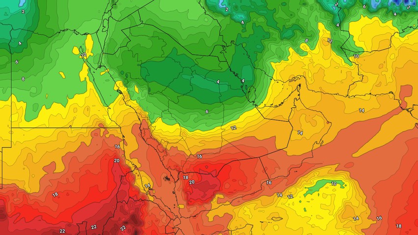 طقس الخليج العربي : كُتلة هوائية باردة جديدة تندفع نحو المنطقة والأمطار تشمل بعض المناطق نهاية الأسبوع