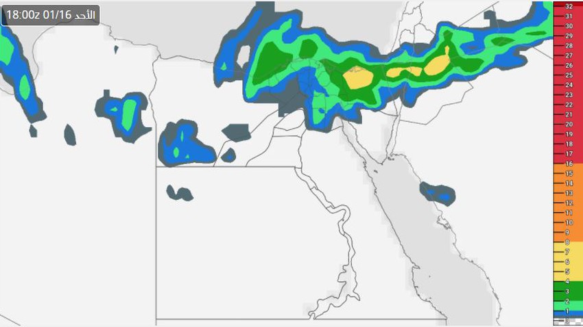 Météo Egypte | Un front d&#39;air froid dimanche... et de nouvelles précisions sur la masse d&#39;air très froid et les zones couvertes par la pluie