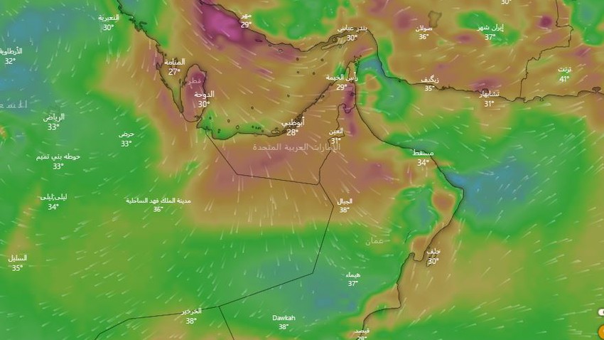 سلطنة عُمان | إرتفاع مُتوقع على درجات الحرارة وهُبوب رياح شمالية غربية نشطة على العديد من المناطق يوم الإثنين