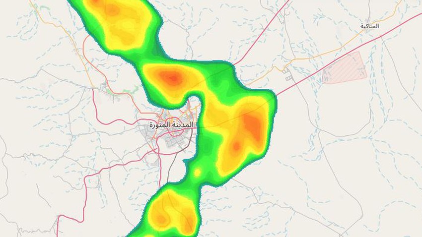 Update 5:10 PM: Cumulus and rainy clouds will affect Madinah shortly