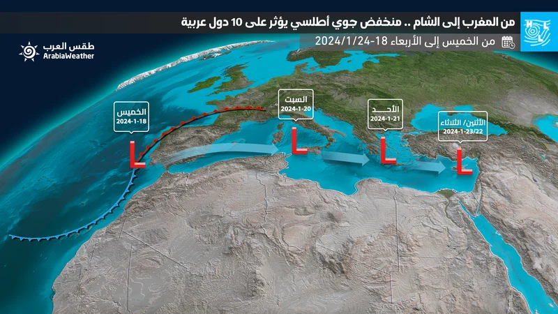 Du Maroc au Levant... une dépression touche 10 pays arabes et amène l'hiver Du Maroc au Levant... une dépression touche 10 pays arabes et amène l'hiver