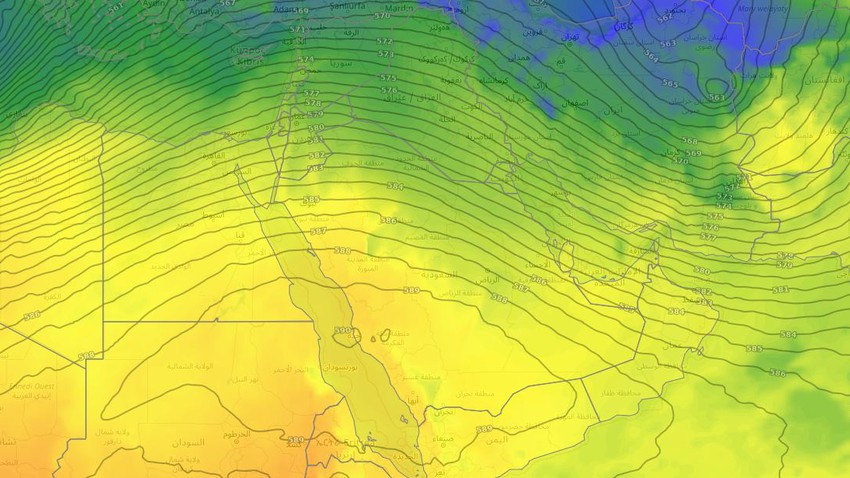 Weekend weather.. A remarkable drop in temperatures and activity in wind speed in many Arab Gulf countries