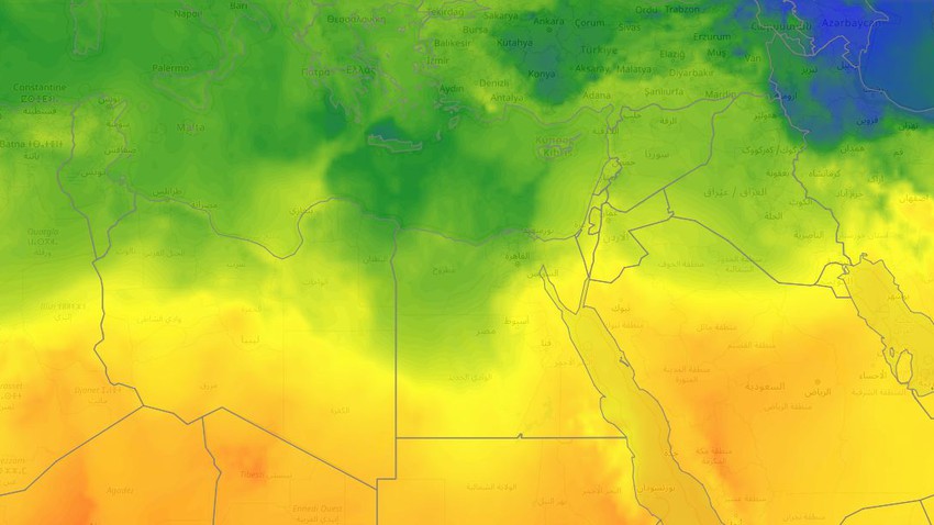 Egypt | An autumn air mass affects the country, accompanied by a noticeable drop in temperatures, as of Thursday