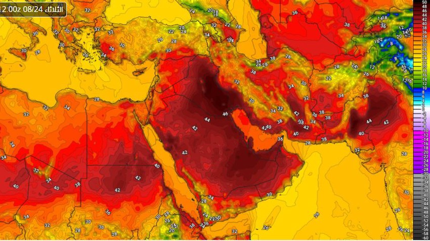 مصر | حالة الطقس ودرجات الحرارة المتوقعة ليوم الثلاثاء 2021/8/24