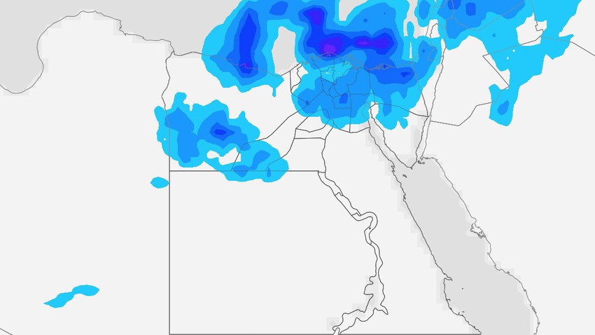 مصر: أحوال جوية غير مُستقرة تترافق بأمطار رعدية على أجزاء من السواحل الشمالية و الوجه البحري الليلة و يوم الأحد