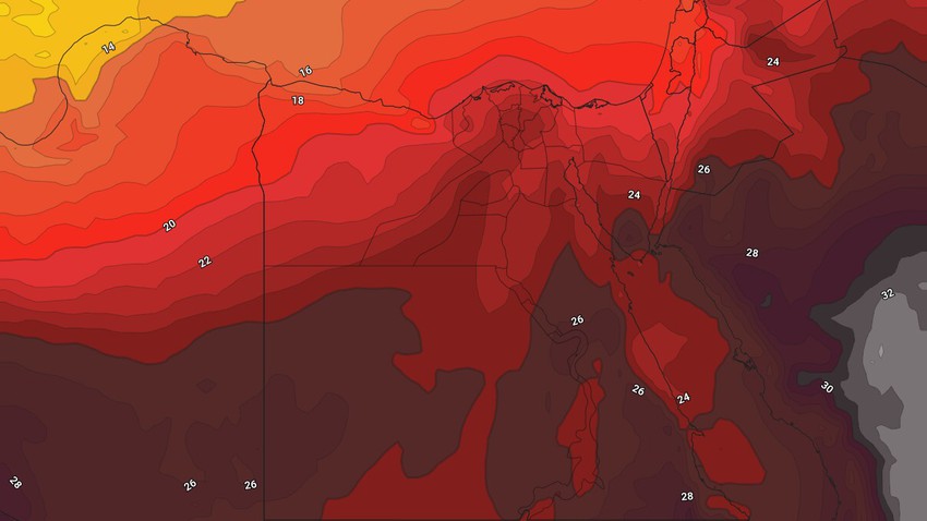 مصر | ارتفاع على درجات الحرارة النصف الأول من الأسبوع وكُتلة هوائية معتدلة جديدة اعتباراً من الأربعاء 