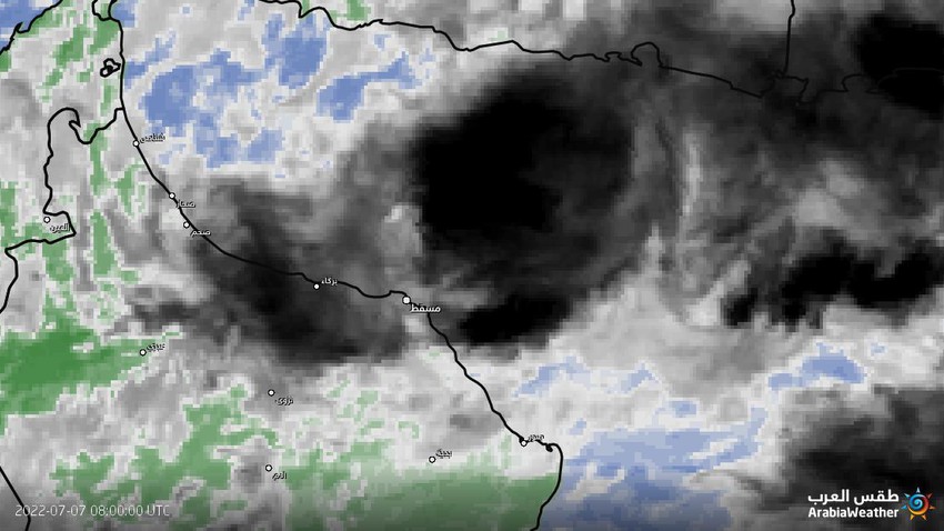 Sultanat d&#39;Oman : Des nuages de pluie continueront de couler sur certains gouvernorats du nord dans les prochaines heures