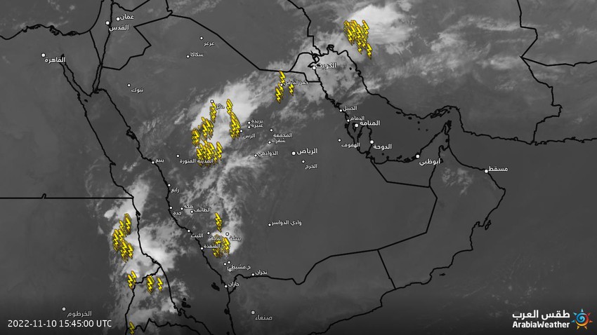السعودية - تحديث 7:00م: أمطار مُتفاوتة الغزارة على أجزاء من حائل و القصيم و حفر الباطن بحمد الله