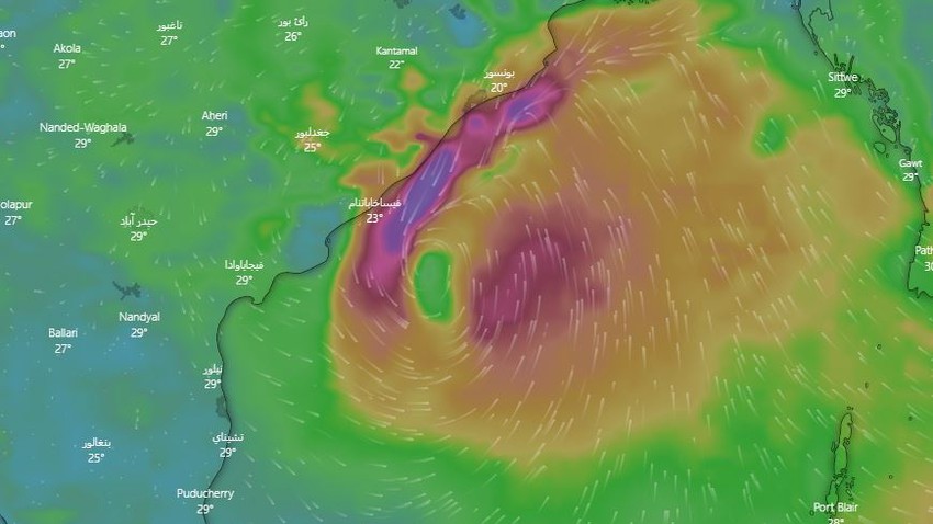 السعودية اقترحت التسمية .. العاصفة المدارية جواد تواصل تحركها شمالاً في خليج البنغال