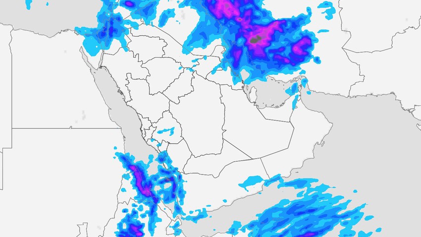 السعودية : المناطق المشمولة بتوقعات الأمطار خلال عُطلة نهاية الأسبوع 11 و 12 فبراير 2022