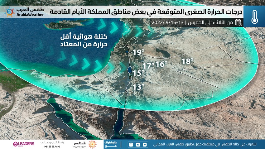 الأردن | كُتلة هوائية مُعتدلة الحرارة يتزايد تأثيرها يوم الأربعاء و أجواء مائلة للبُرودة تحتاج معطف خفيف ساعات الليل المُتأخرة والصباح الباكر
