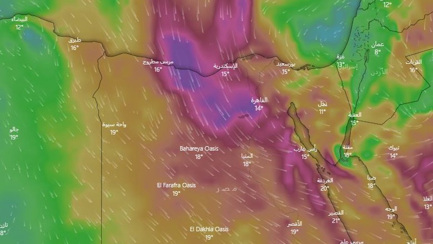 مصر | مراقبة احتمالية نشوء موجة غبارية يوم السبت 19-02-2022