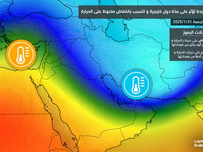 A cold wave is affecting several Gulf countries, causing a noticeable drop in temperature starting at the end of the week.