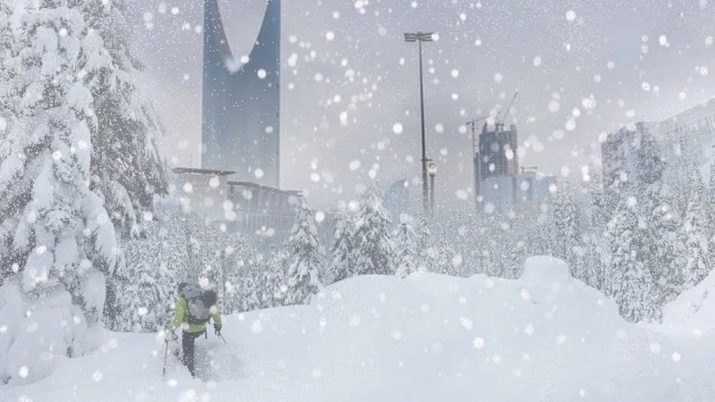 Unexpected surprise: Snow covered the streets of Riyadh ...