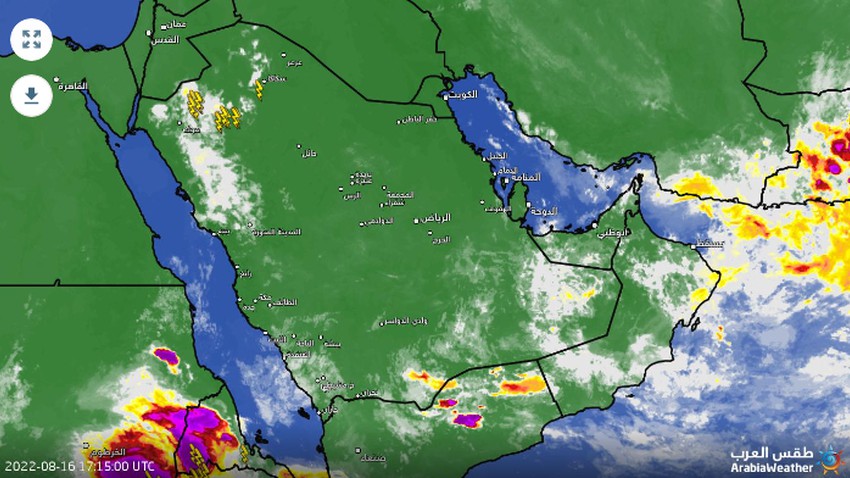 Saudi Arabia 8:50 pm | Unusually .. Thunderstorms on Tabuk, Al-Jawf and the northern borders!
