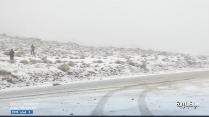 Video | Tabuk welcomes the first day of the new year with a snow-white dress