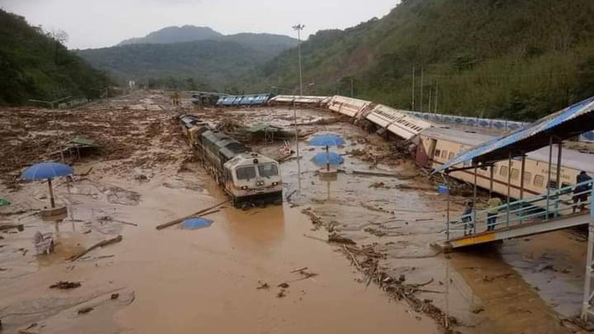 Deaths and catastrophic landslides in floods in northeastern India