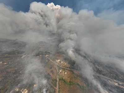 For the fourth consecutive day, forest fires continue on the Syrian coast.