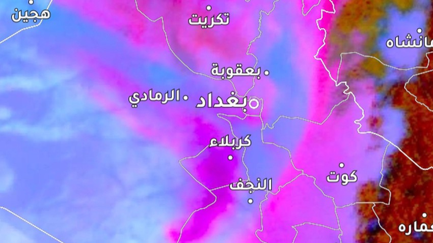العراق - هام | العاصمة بغداد تحت تأثير موجة قوية من الغُبار والرؤية الأفقية تنخفض بشكلٍ واضح   