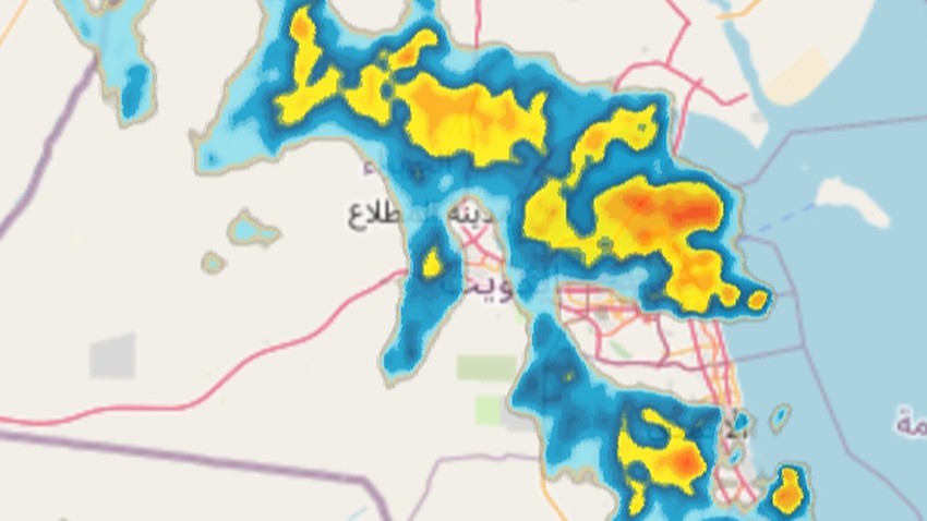 الكويت | فجر 27 رمضان يبدأ بأمطار غزيرة على بعض المناطق بمافيها أجزاء من العاصمة الكويت