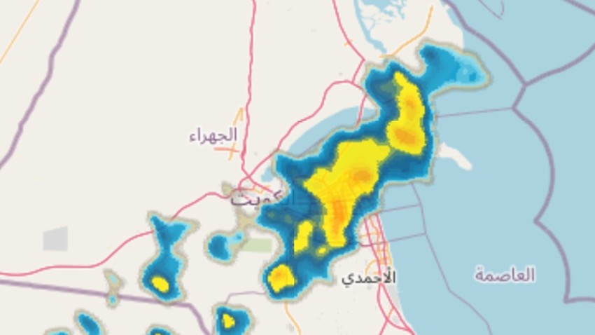 Kuwait - Update at 8:40 pm | Showers of rain over parts of the capital, Kuwait