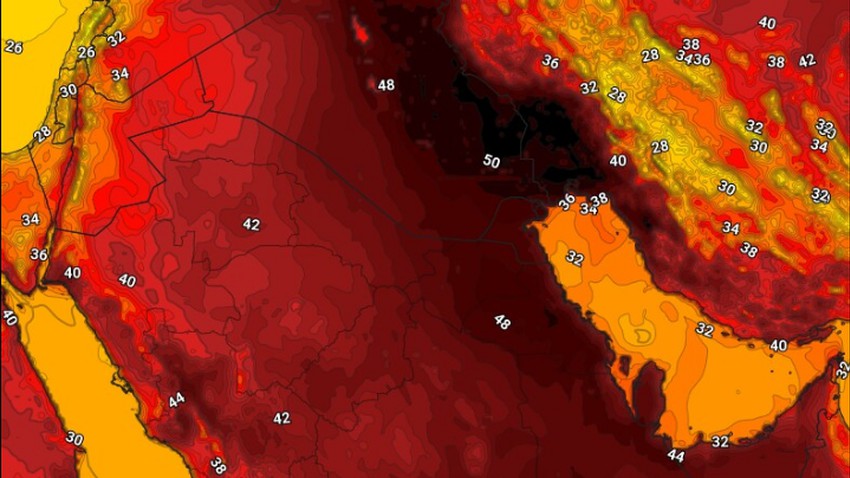 Temperatures touch 50 degrees Celsius in parts of Iraq and Kuwait, as of Thursday