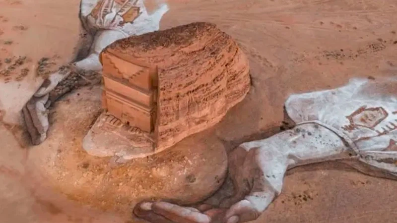 السعودية | فنان أميركي يبدع في رسم لوحة مبهرة لحماية آثار العلا  السعودية | فنان أميركي يبدع في رسم لوحة مبهرة لحماية آثار العلا